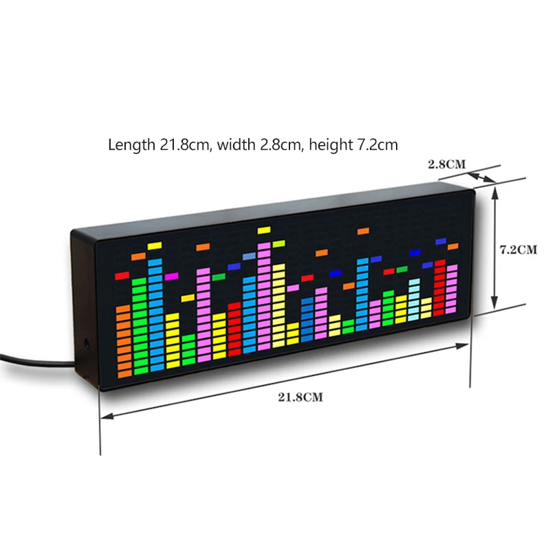 LED Light Music Spectrum Display Voice Control RGB Colorful Spectrum Pickup Atmosphere Lamp Electronic Clock Level Indicator USB