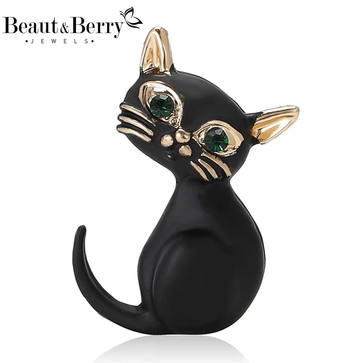 Beaut&Berry Broches de gato negro esmaltados de moda para mujer, broches de animales unisex, accesorios de joyería para fiesta informal, regalos, decoración