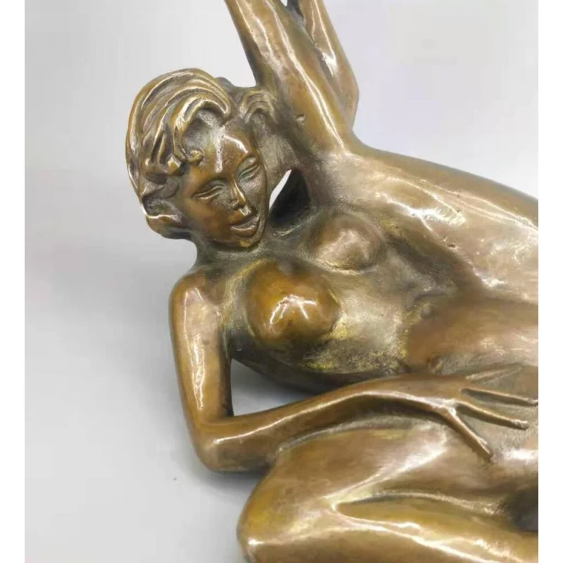 $old craft$ larger nudes art captivating Beautiful naked nude lady sexy woman Bronze Statue (A0314)