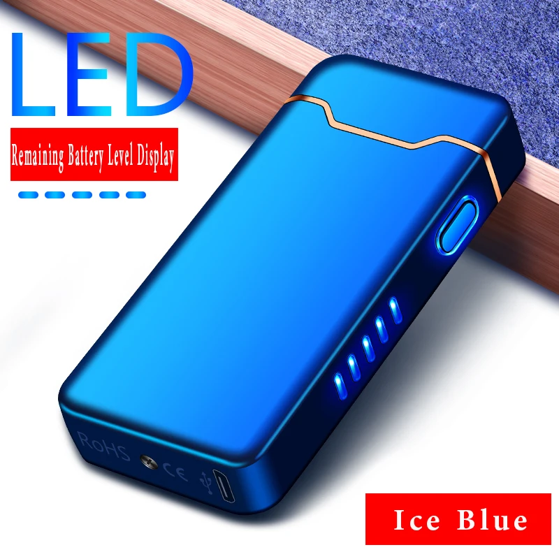 2024 New Windproof USB Lighter LED Power Display Plasma Lighter Rechargeable Electric Lighter Smoking Accessories