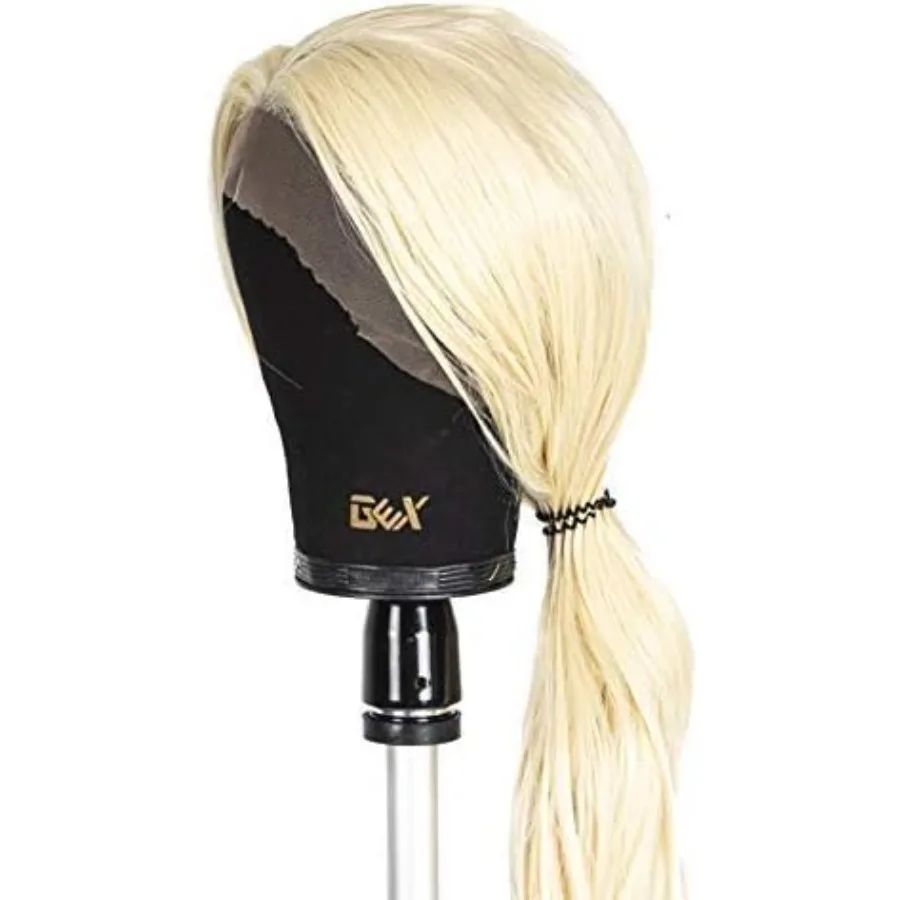 GEX 2024 قماش الفلين شعر مستعار كتلة المعرضة رئيس لصنع شعر مستعار تجفيف التصميم عرض مع الجدول C المشبك حامل حامل أسود 22 Id