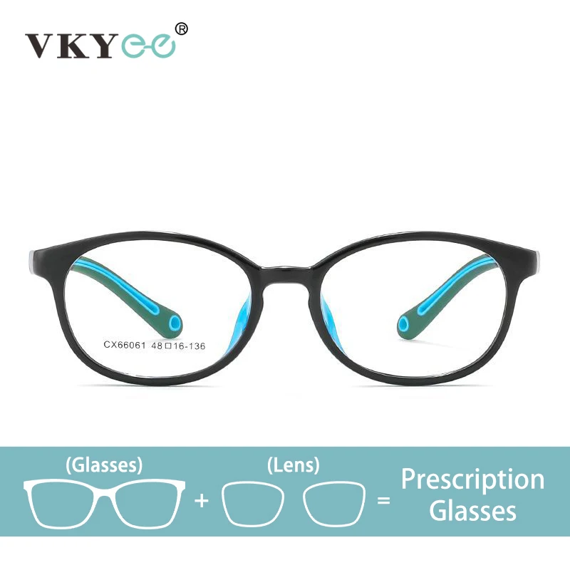 

VICKY New Oval Design Ultralight Children's Silicone Eyeglasses Anti-Blue Light Eyeglasses Customizable Prescription 66061