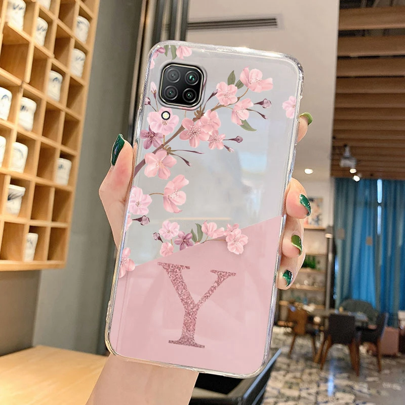 غطاء حماية لهاتف هواوي P40 Lite Nova 6 SE 7i وردي زهور حرف لطيف فوندا ناعم من البولي يوريثان شفاف لهاتف هواوي P40 Lite