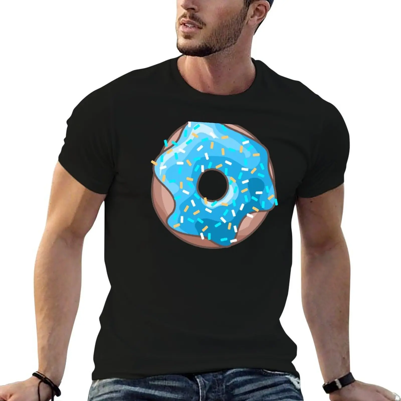 Cute Blue Donut T-Shirt man t shirt graphic cotton t shirts high quality funny t shirts man T-shirt