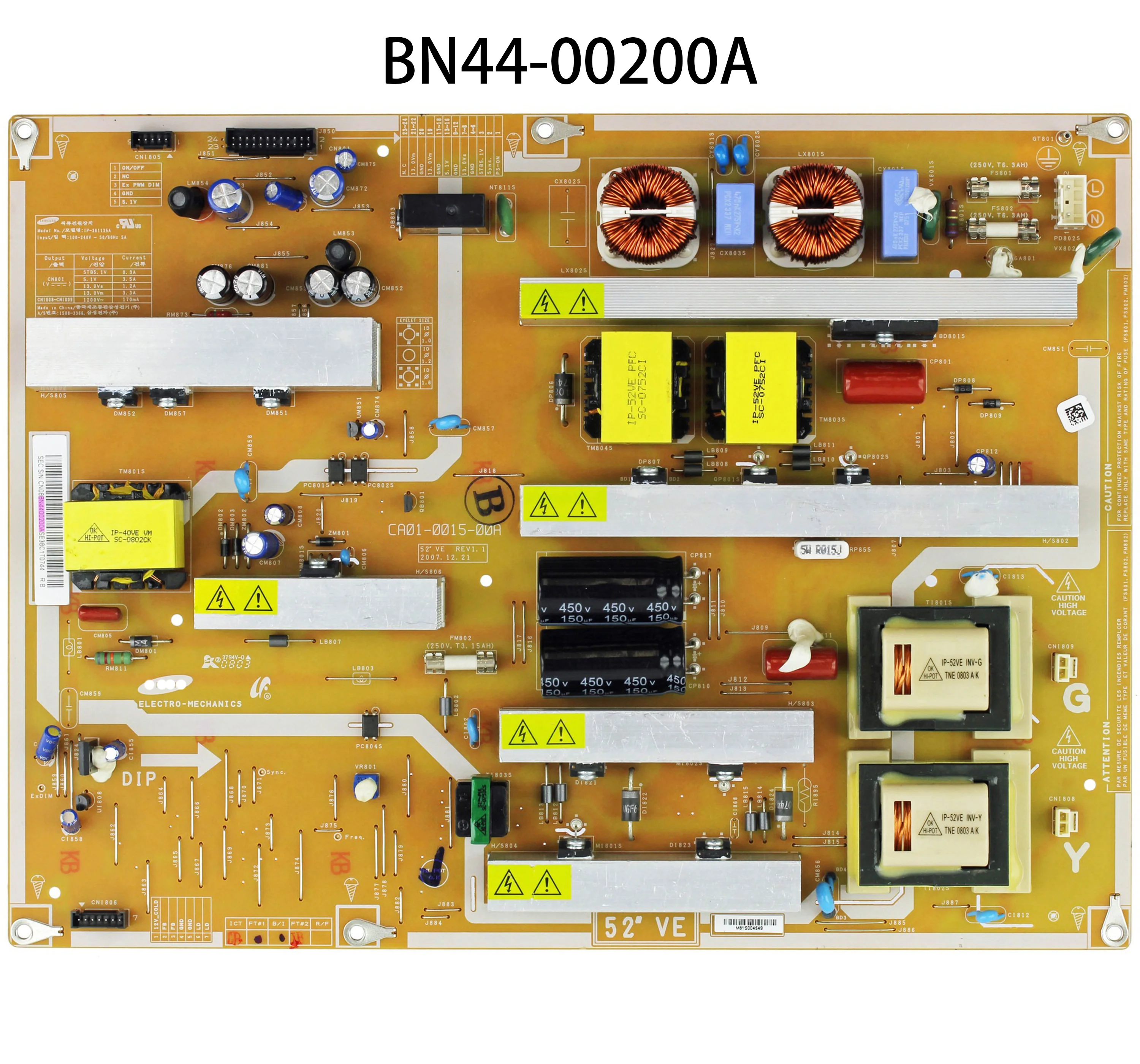 Power Supply Board BN4400200A BN44-00200A IP-361135A for LN52A530P1F LN52A540P2F LN52A550P3F LN52A580P6F LN52A650A1F 52 Inch TV