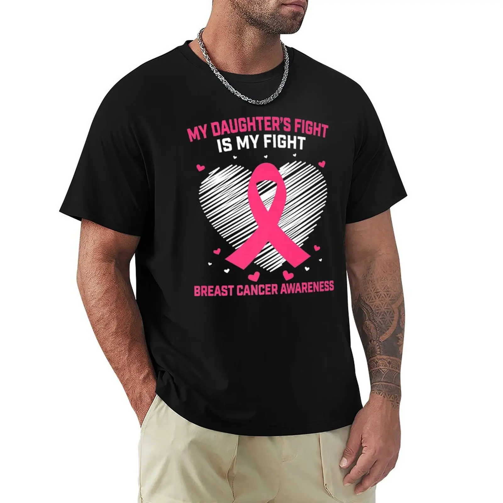 

Daughter My Fight Pink Breast Cancer Awareness Gifts Parents T-Shirt valentines boutique clothes summer clothes t shirt men