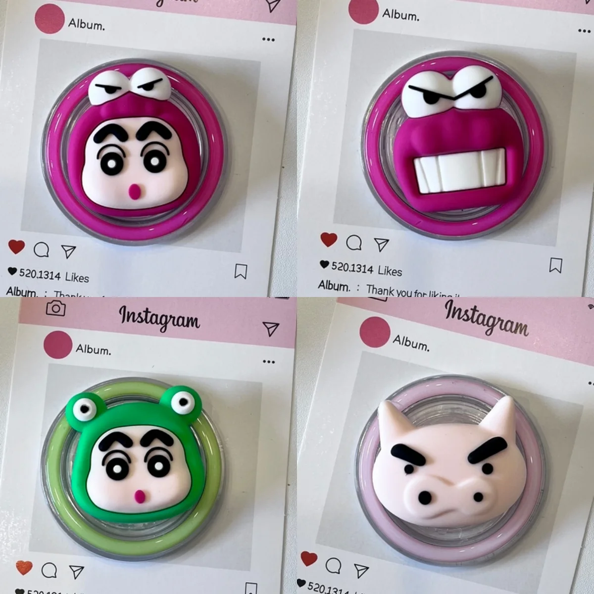 Crayon Shin-chan Japan Anime Magnetic Holder Grip Tok Griptok Phone Stand Holder Support For iPhone Samsung Magsafe Smart Tok