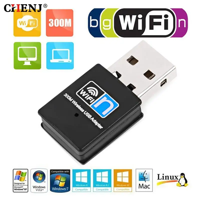 Mini dongle WiFi 802.11 n/g/b USB 2.0 MT7601U 300M, adaptateur LAN sans fil, carte réseau