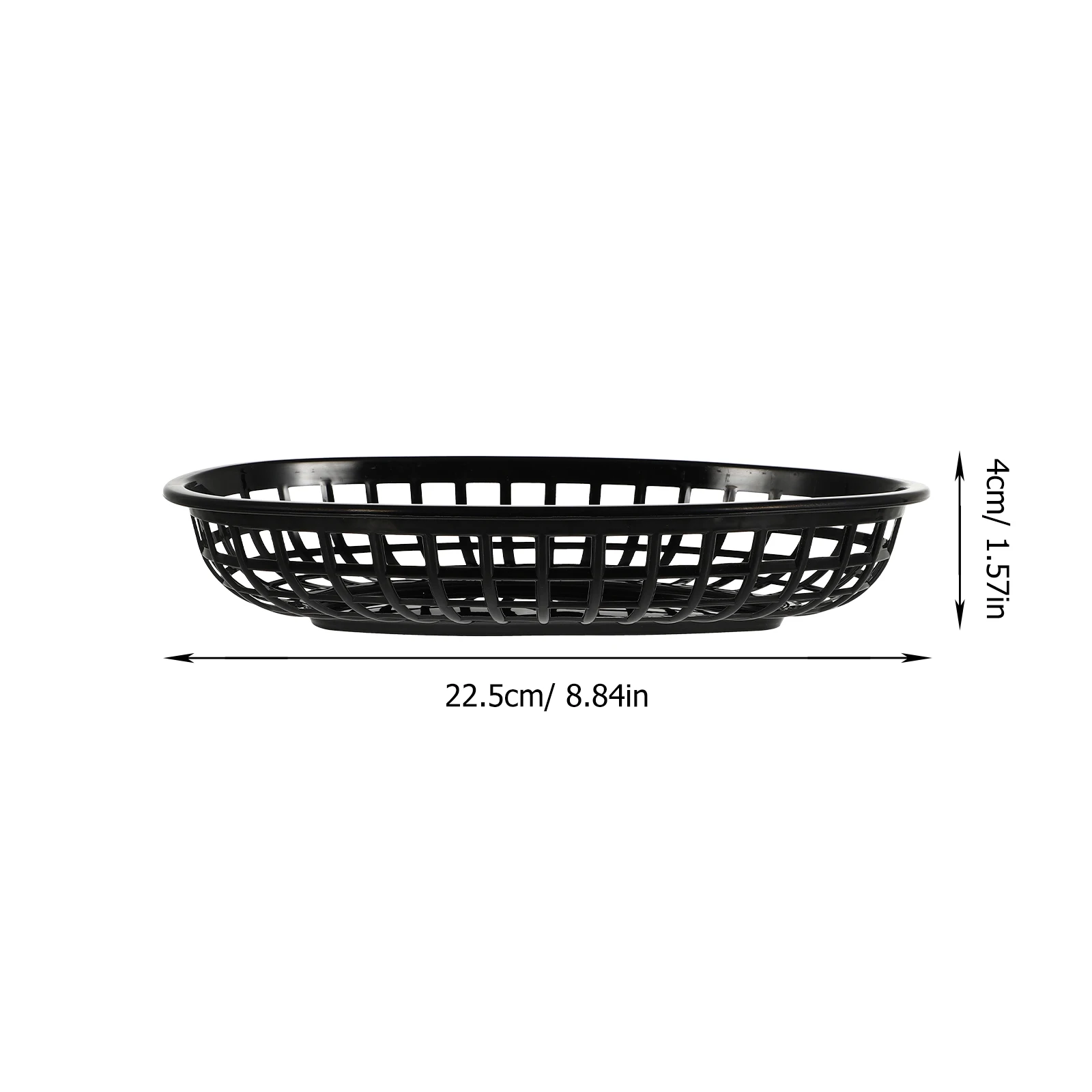 

4 Pcs Black Storage Baskets Vegetable Fruit Trays Snack Plates PP Material Easy Clean Practical Daily Use Household
