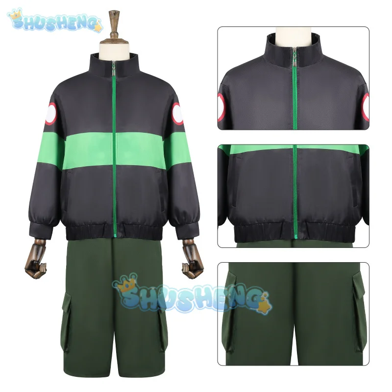 Anime sakamoto dias heisuke mashimo cosplay traje preto verde jaqueta calças festa de halloween para mulheres homens adereços carnaval