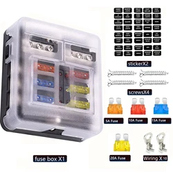 Universal 12 Ways 6 Ways Blade Fuse Block 12V 32V Car Fuse Holder Box Marine Auto Fuse Connector Switch With LED Indicator Light