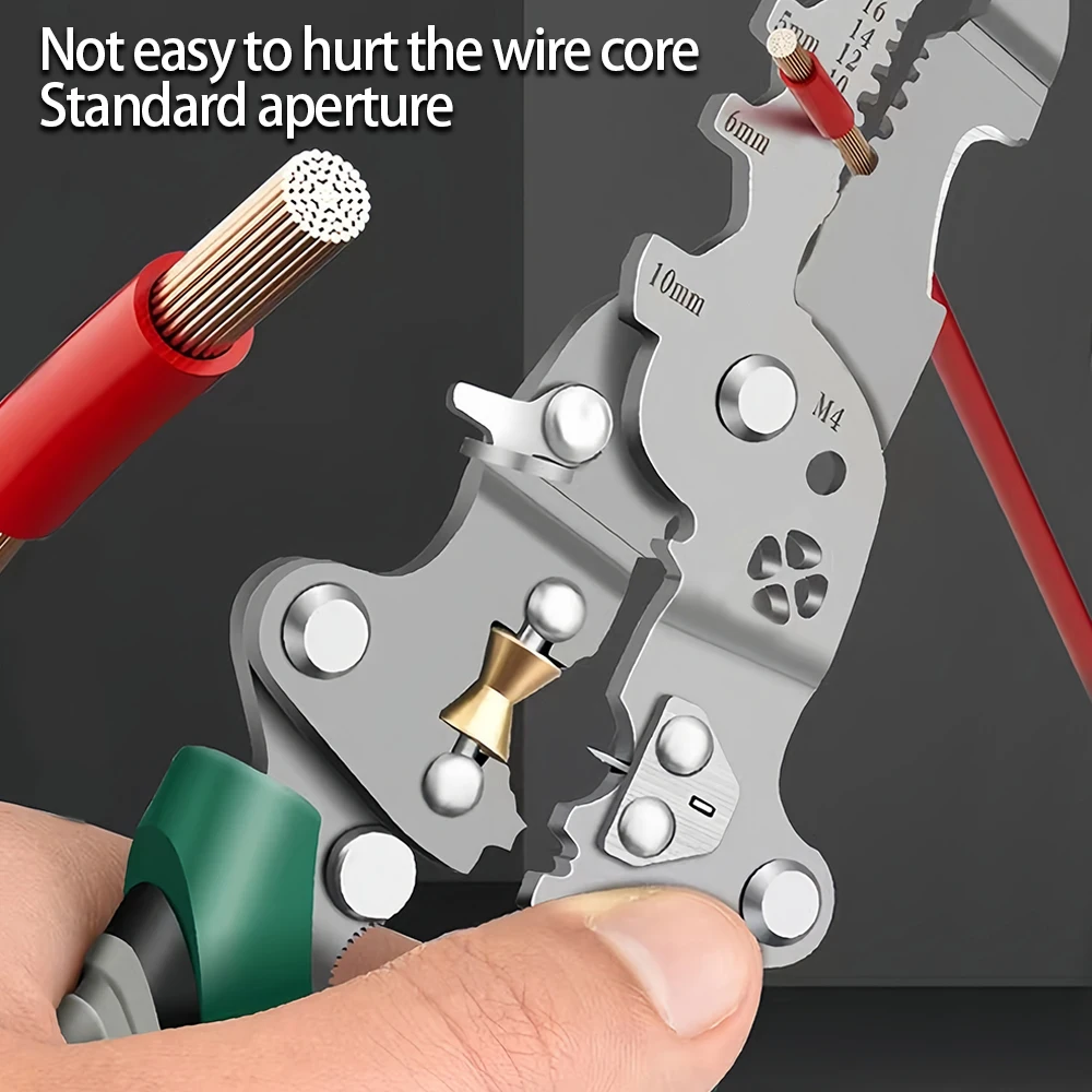 Dénudeur de fil multifonctionnel robuste, pliable, avec fonctions de dénudage, de sertissage, de coupe et de torsion