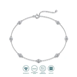 3MM 0.7 Carat Round Bubble Moissanite Bracelet For Women GRA Certified S925 Silver Diamond Hand Chain Luxury Jewelry Gifts