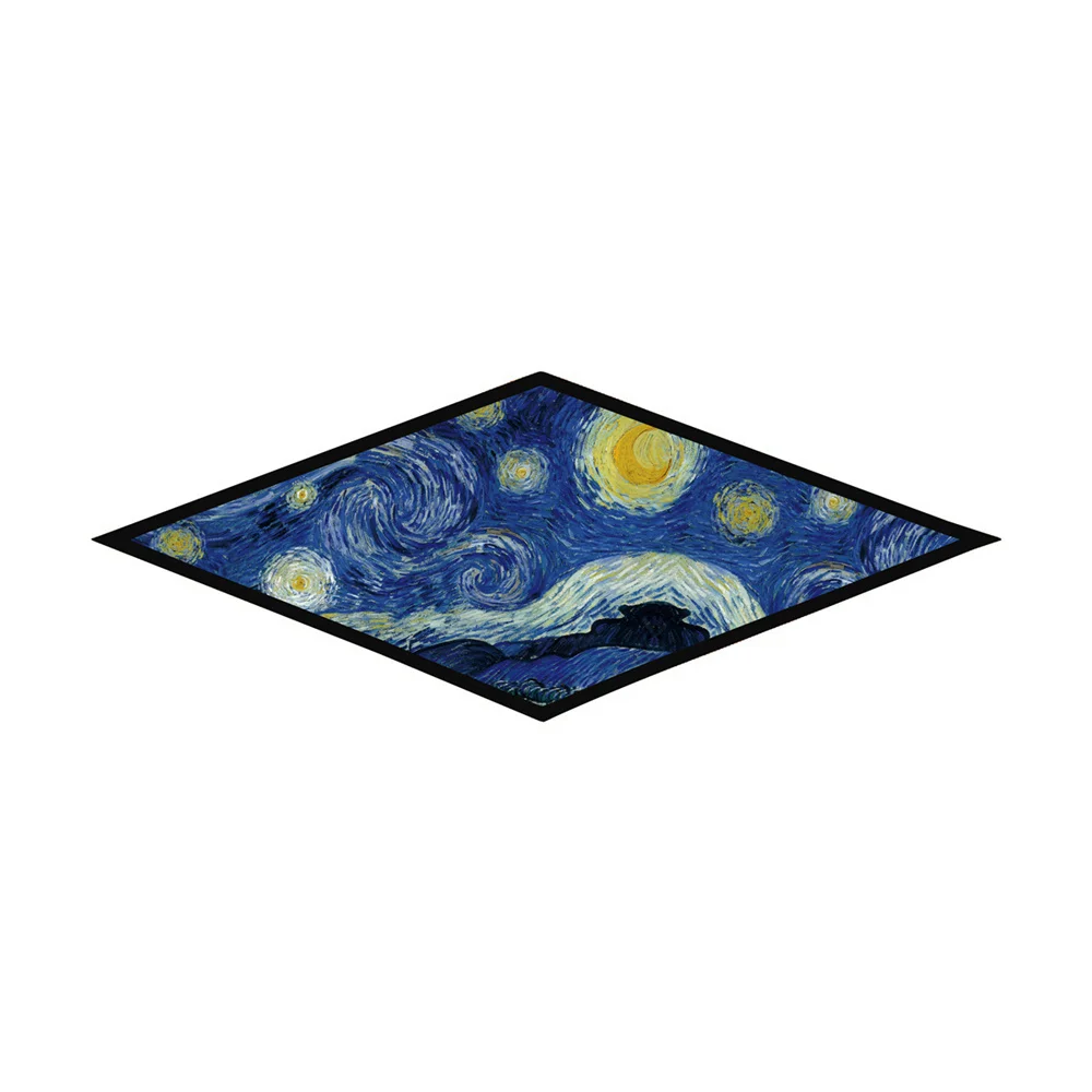 Van Gogh Oil Painting Starry Sky Diamond Scarf Women Fashion Silk Scarves Wraps Bandana Headband Big Hijabs Foulards Neckerchief