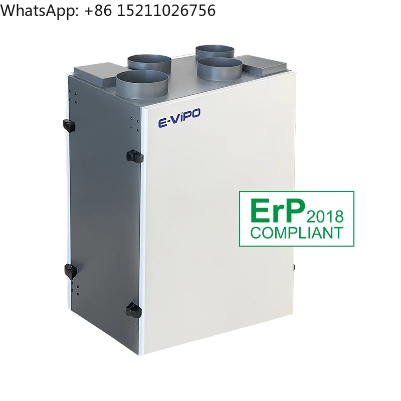 Fresh Air Ventilation System 350m/h ERV Heat Recovery Low Noise Home HVAC Ventilator Air Conditioner Steel