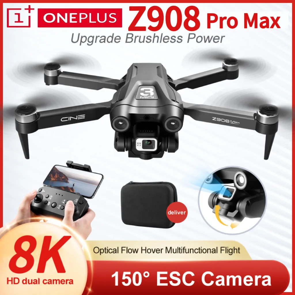 

﻿ Oneplus Z908 Pro max Дрон Профессиональный 8K Двойная камера для предотвращения препятствий Бесщеточный двигатель 5G WIFI RCКвадрокоптер Вертолет Игрушки