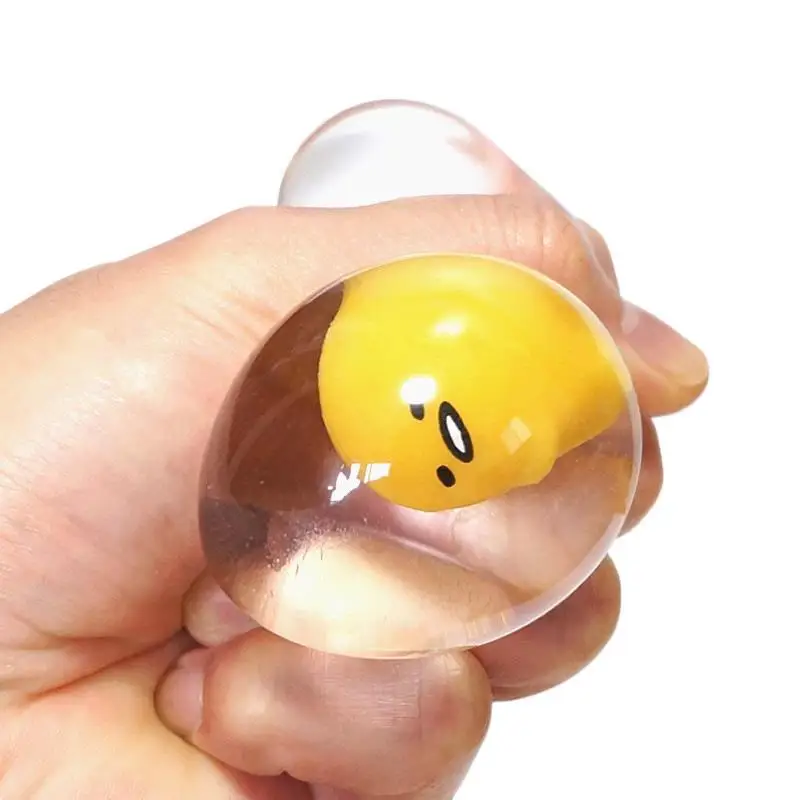 Kawaii Sanrio Gudetama Stress Relief Toys Anime Figure Vent Ball Transparent Unbreakable Lazy Egg Squeezed Eggs Festival Gift