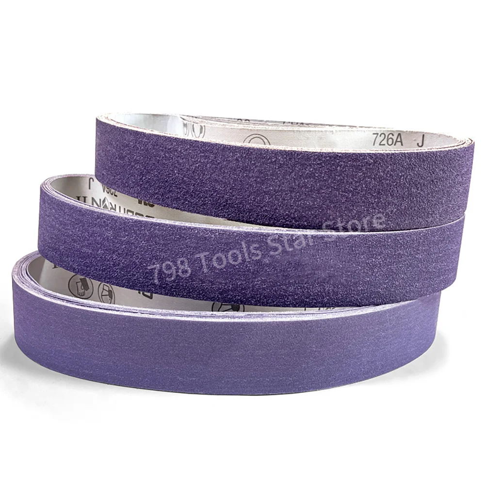 7PCS 2 x 36 Inch 726A Soft Cloth-Backed Sanding Belt,915x50mm Ceramic Alumina Abrasive Belt for Stainless Steel,Metal,Knife
