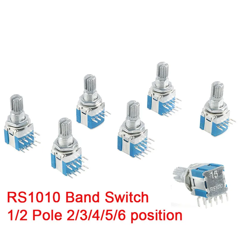 3Pcs/1pcs RS1010 Band Switch Rotary Switch Gear Change Switch 1 Pole 5 Position 2 Pole 3 /4 Position