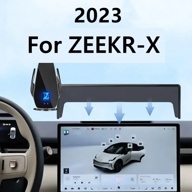 

For 2023 ZEEKR X Car Screen Phone Holder Wireless Charger Navigation Modification Interior 14.6 Inch Size