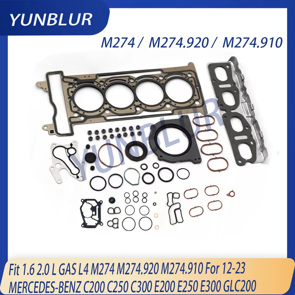 2740160020 Engine Full Gasket Set Fit 1.6 2.0 L GAS L4 M274 M274.910 For 12-23 MERCEDES-BENZ GLE200 GLE250 SLC200 SLC260 SLC300