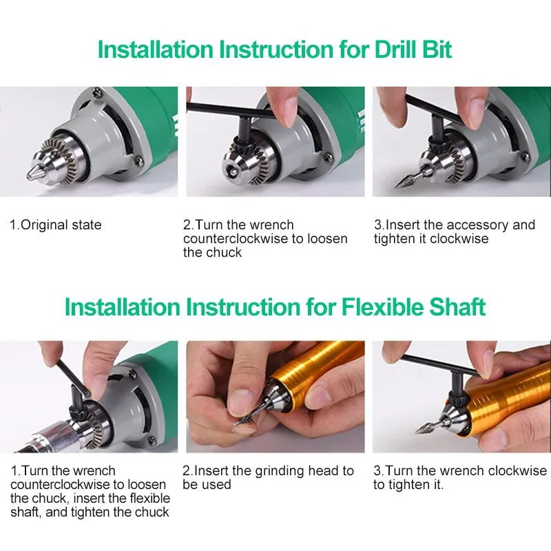 Imagem -06 - Velocidade Elétrica Mini Broca Gravador Moedor Elétrico com Posição Velocidade Variável Ferramentas Elétricas Rotativas Dremel 6.5 mm 500w de Alta
