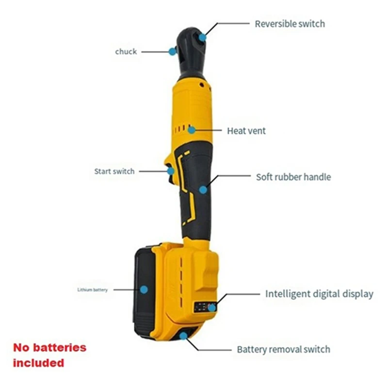 Brushless Electric Ratchet Wrench Cordless Driver 3/8In Impact Removal Screw Nut Power Tools For Dewalt 18V 20V Battery image 6