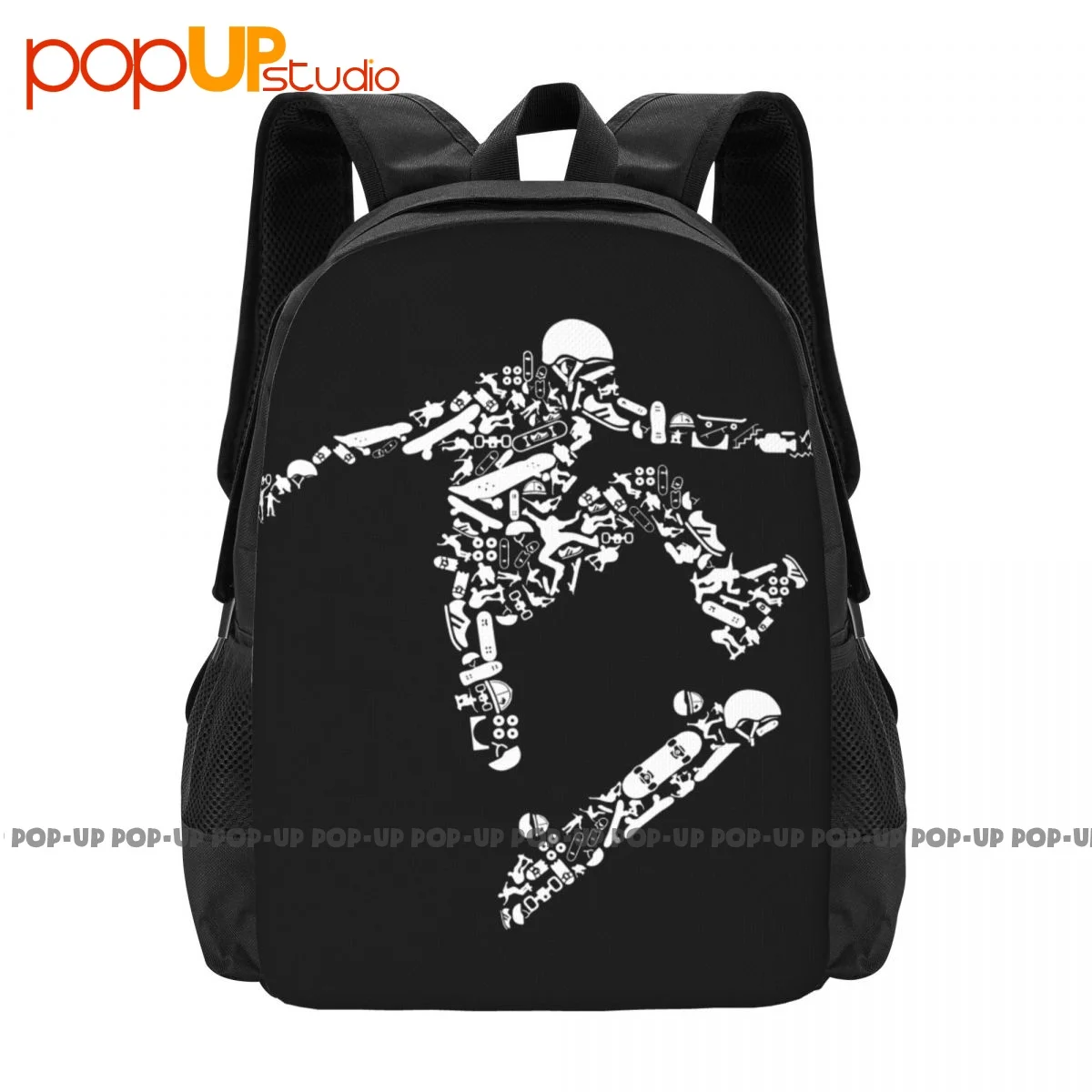 B077Bcrew Skater Skate Skateboard Board Backpack Large Capacity Print Beach Bag Shopping Bag School Sport Bag