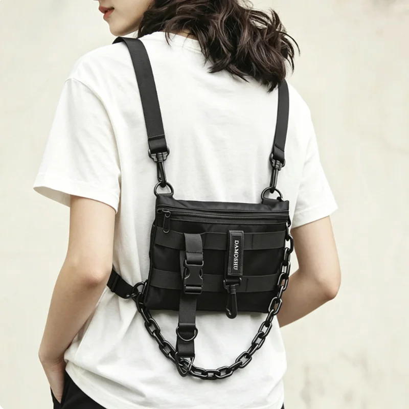 Unisex Chest Rig Bag Outdoor sports Chest Bags Woman Casual small Backpack Waist Pack High quality nylon Shoulder Crossbody bags