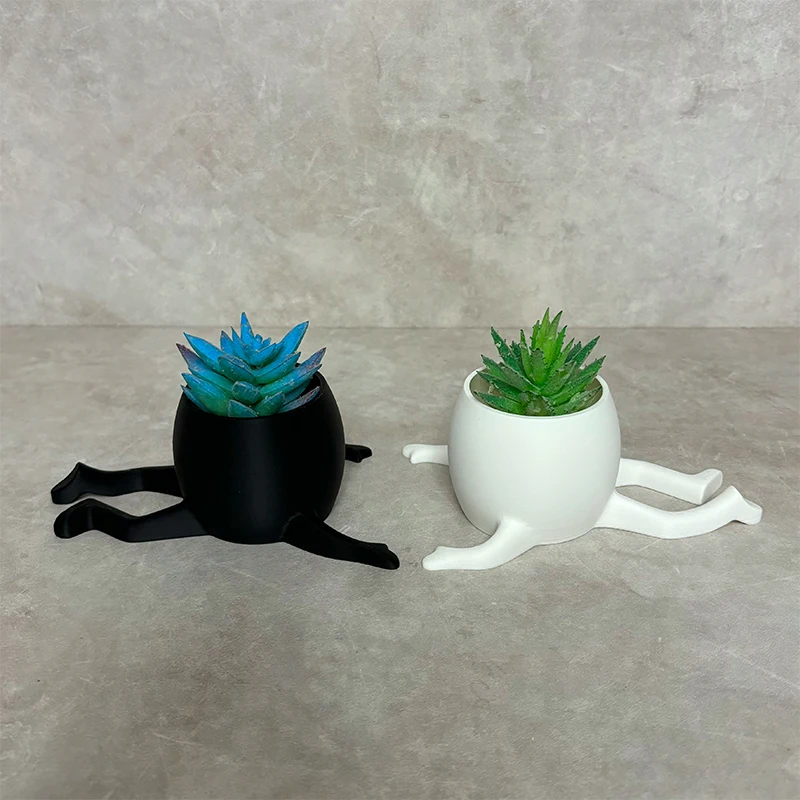 

Creative Little Man Flower Pot Succulent Plant Pot Plastic Planter Desktop Ornament Pen Container Home Garden Decoration