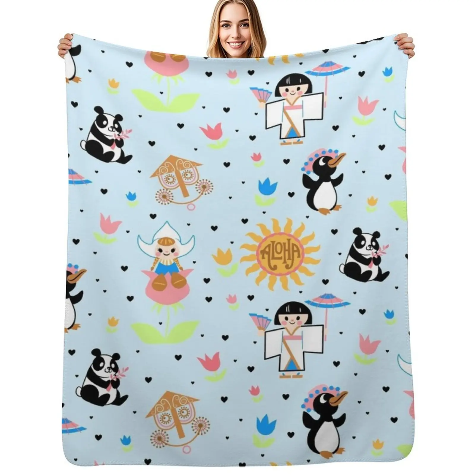 

It's a small world (mimic design) Throw Blanket halloween Furrys Beach Soft Plaid Blankets