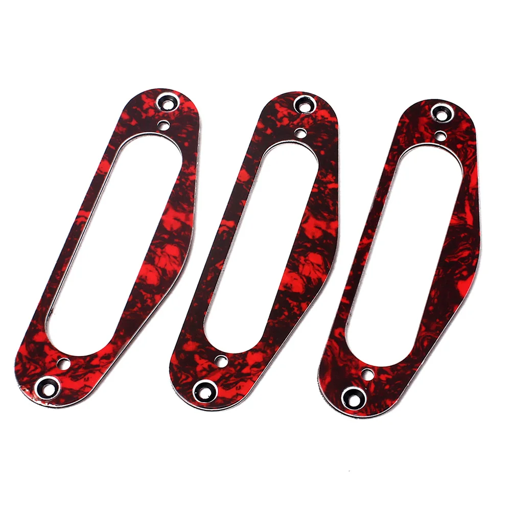 

3pcs Guitar Pickup Frame Single Coil Pickup Ring Tl Style Humbucker Mounting Ring Red Flat Cover For Electric Guitars