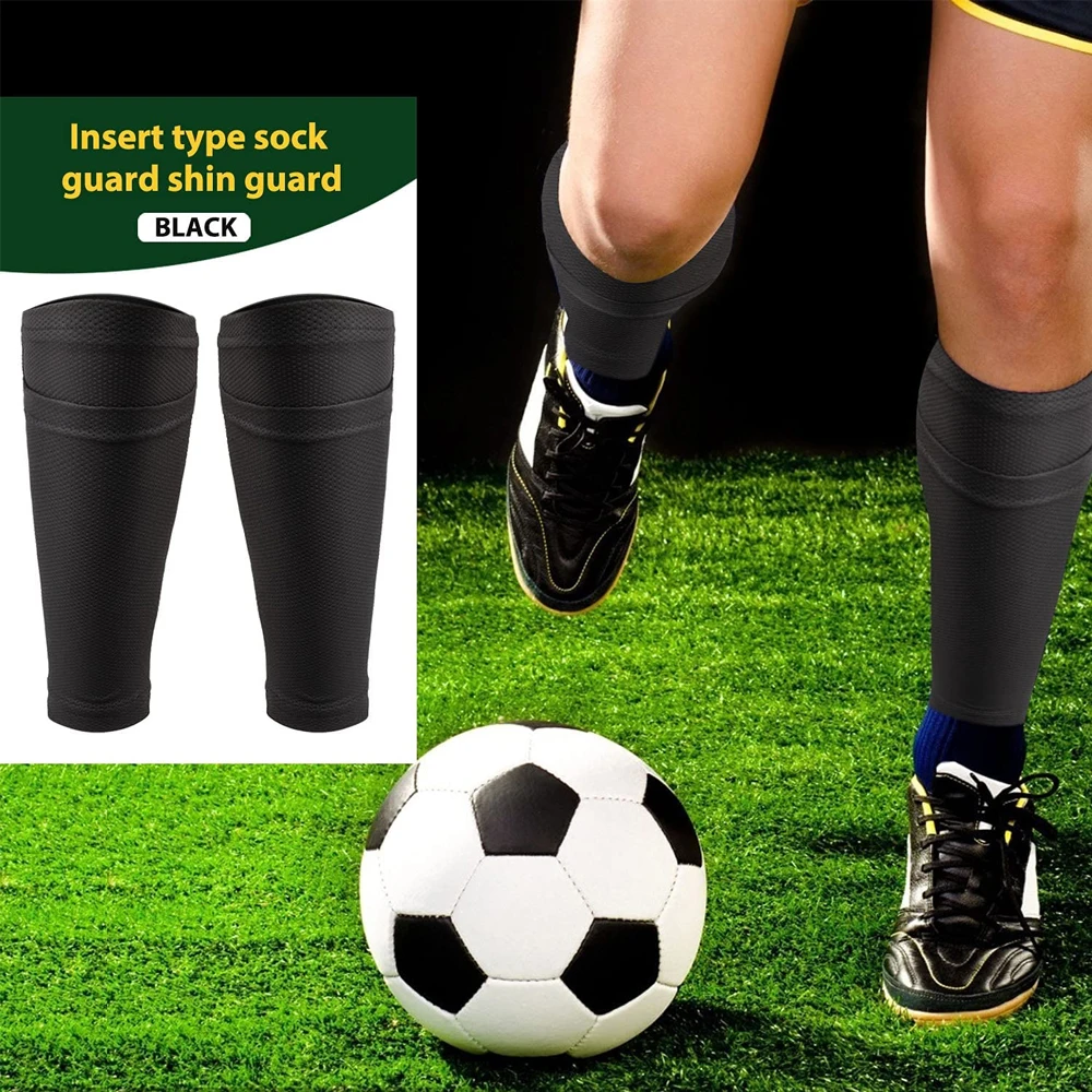 1Pair Soccer Shin Guard Sock,Leg Performance Support Football Compression Calf Sleeves with Pocket Holding Shin Pad,Shin Splints