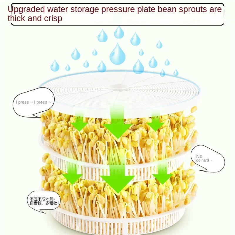 220V GONNIE Automatic Bean Sprout Machine Intelligent Multifunctional Sprouting Tray Home Green Sprout Maker