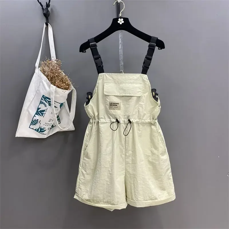 

2025 летние новые женские шорты на бретелях, свободный пригородный комбинезон с высокой талией, рабочая одежда