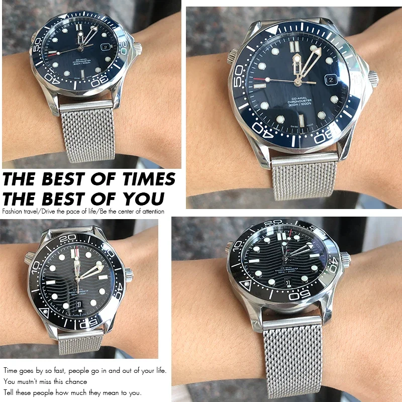 High Quality 316L Stainless Steel Watch Bracelet 20mm Watchband for Omega 007 Seamaster Speedmaster 300 Watch Strap Accessories
