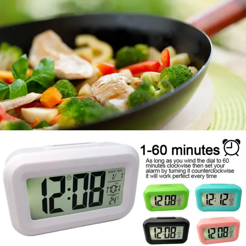 Mini Clock LED Digital Alarm Clock Backlight Snooze Data Time Calendar Desktop Multifunction Electronic Backlight Table Clock