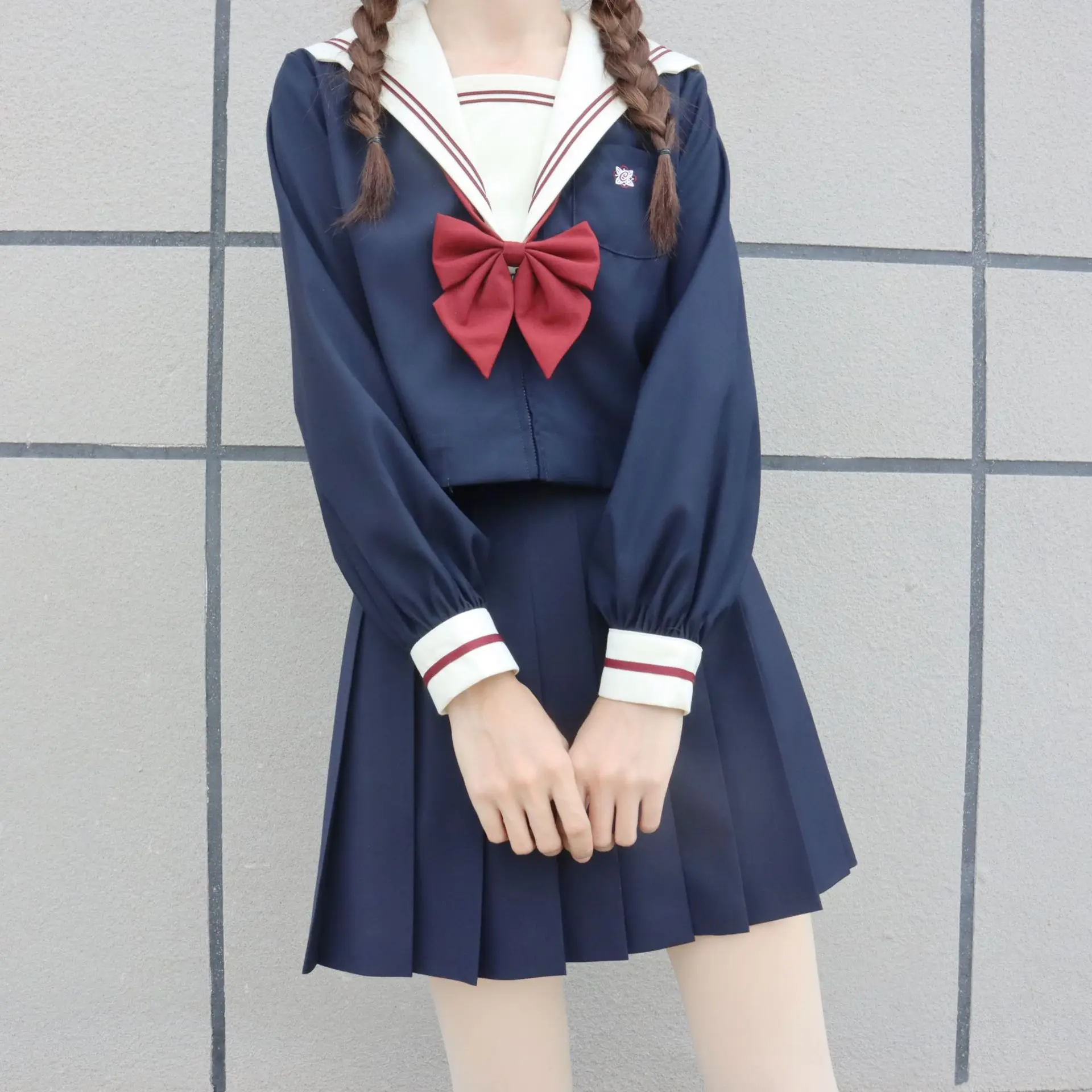 2022 novo estilo japonês S-XL estudante meninas uniforme da escola meninas traje da marinha feminino sexy marinha jk terno marinheiro blusa saia plissada