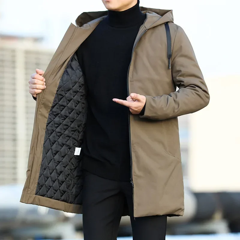 

Male New in Windbreaker Outerwear Man Coat Men Casual Thicken Warm Hooded Parkas Men Jackets Autumn Winter Men's Trench Coat