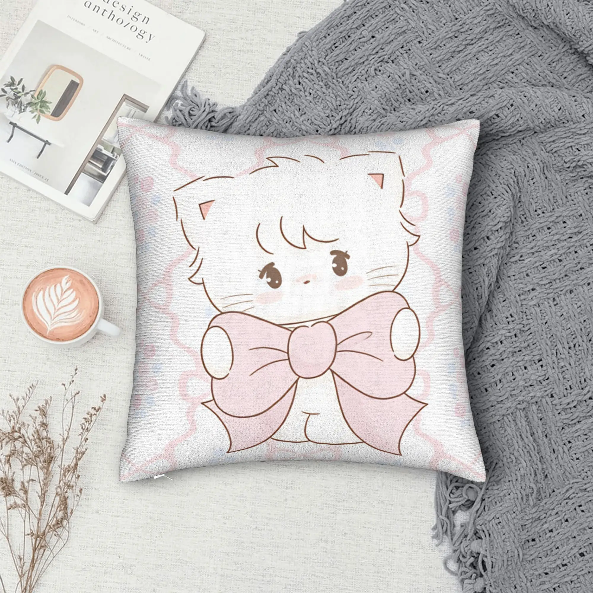 Mikkos Mousses Pillow Cover  Retro Trendy Pillow Case For Sofa Home Decor Square Cushion Cover Birthday Gift