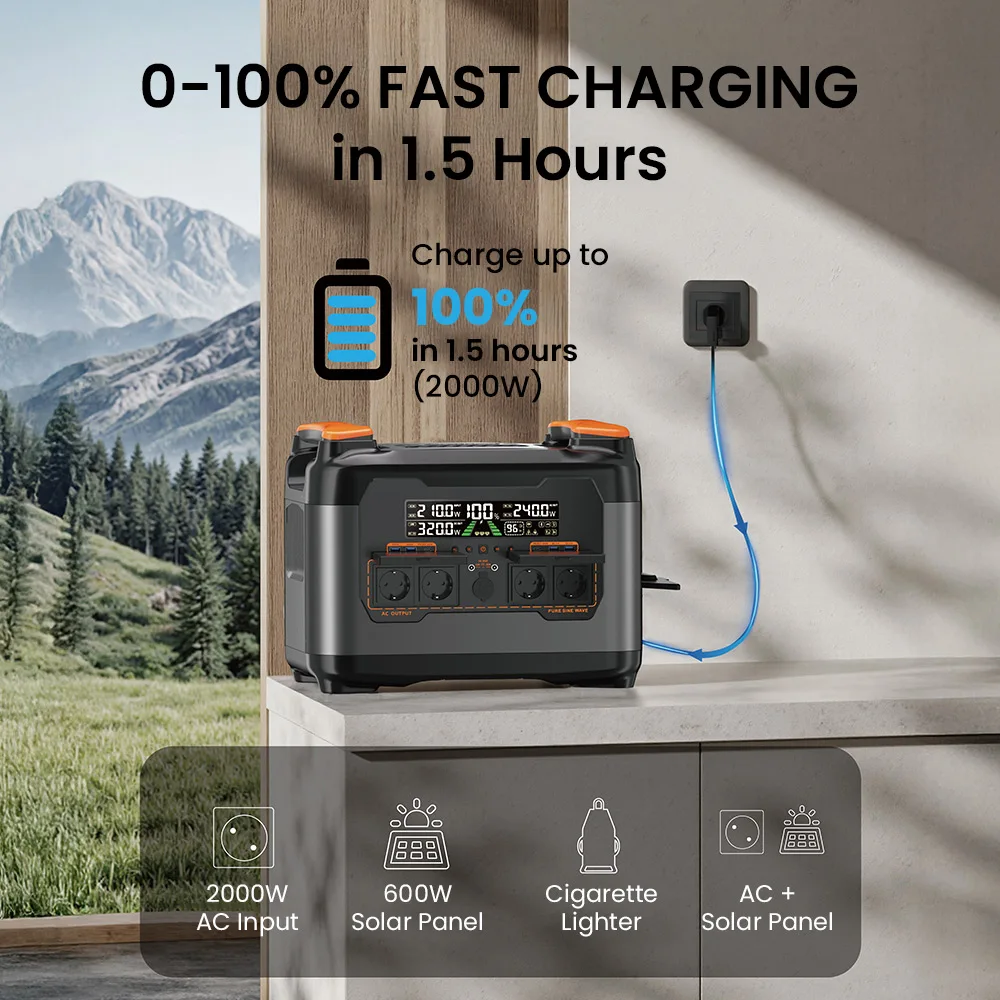 NECESPOW S2400 – Estación de energía portátil 2400W LiFePO4 - imagen 3