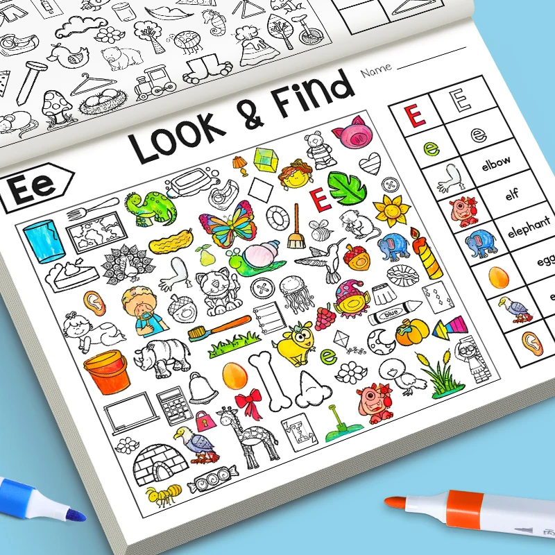 Early Education Enhances Thinking Skills Children's Drawing Picture Books Interactive Games for Finding Items Fun Coloring Books