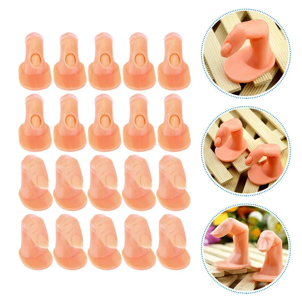 

20pcs Fake Premium Manicure Practice Finger For Nail Art Training Beginner Salon Use Reusable Lightweight Artificial Finger