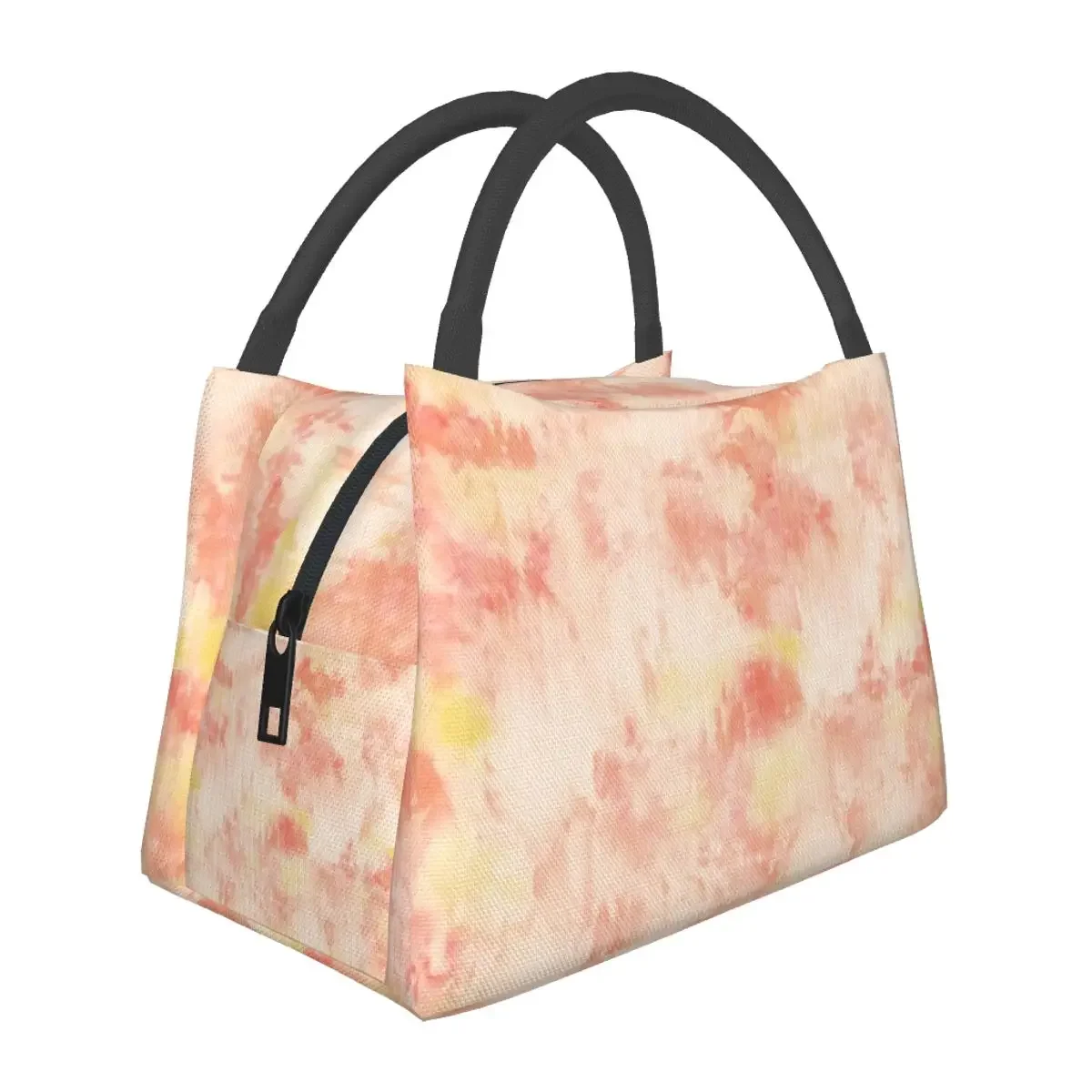 Cool Orange Tie Dye Lunch Bags Insulated Bento Box Resuable Lunch Tote Picnic Bags Cooler Thermal Bag for Woman Children Office