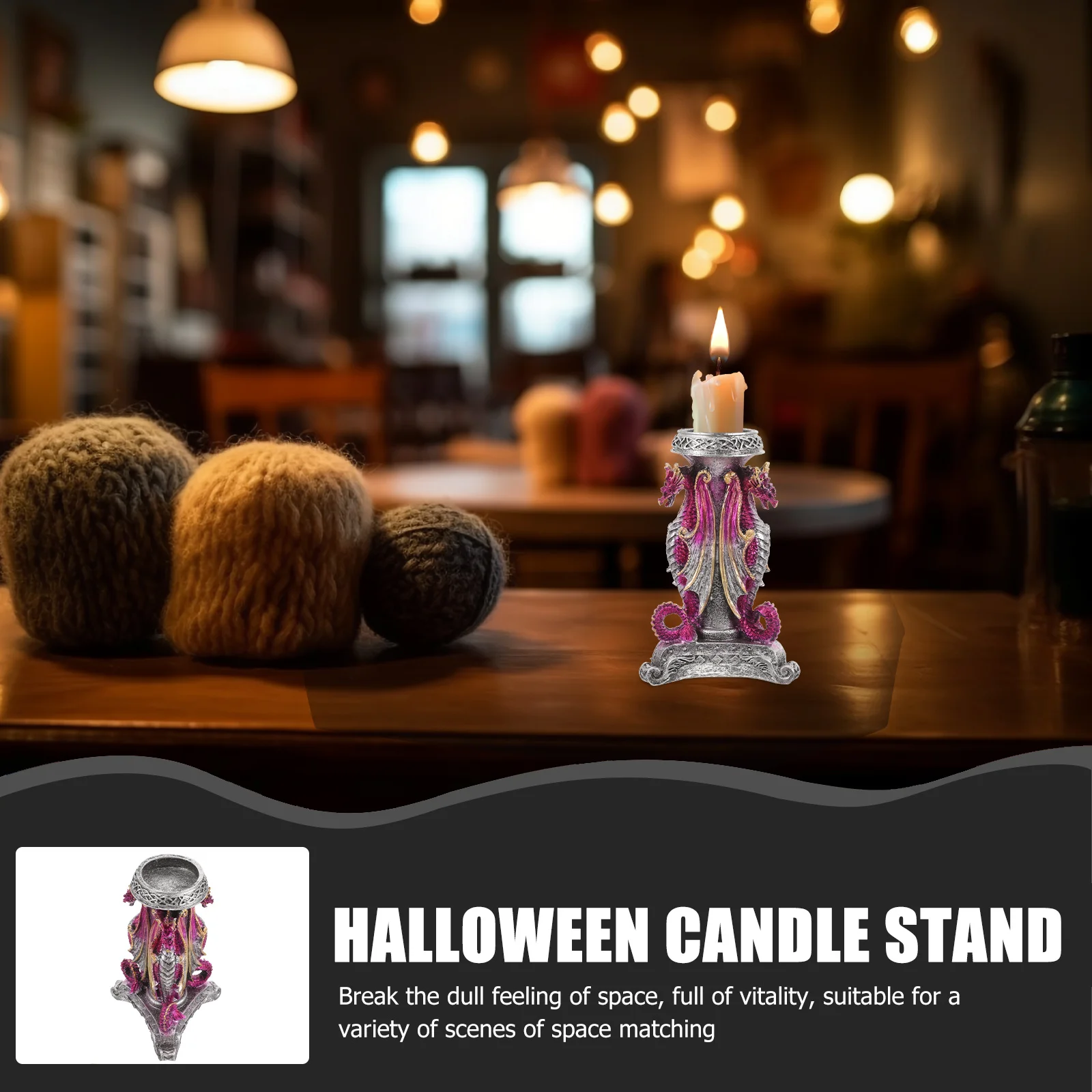 

Desktop Three Dragon Holder Gothic Vintage Decorative Candlestick for Home Party Tabletop Decoration Dragon Holder