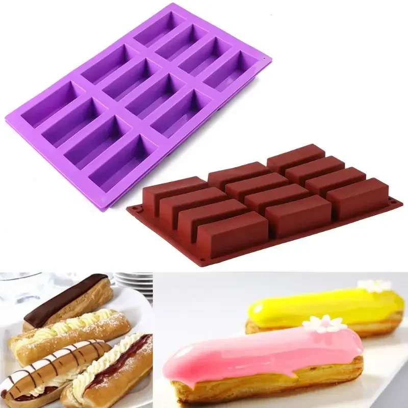 

12 Cavity Rectangle Silicone Soap Cake Mold Candy Baking Bakeware Mould Ice Cube Tray Handmade DIY