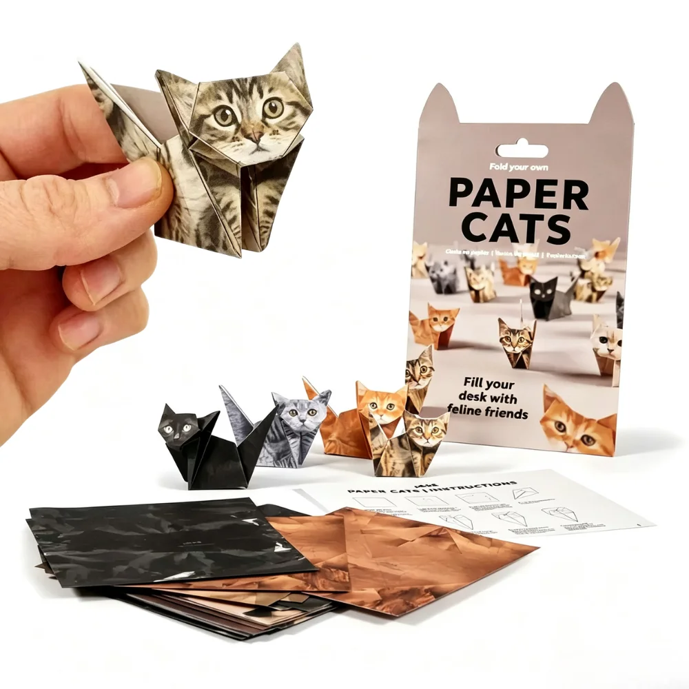 Cute Animal Folding Paper Set  - Art Craft Cat 评论和价格
