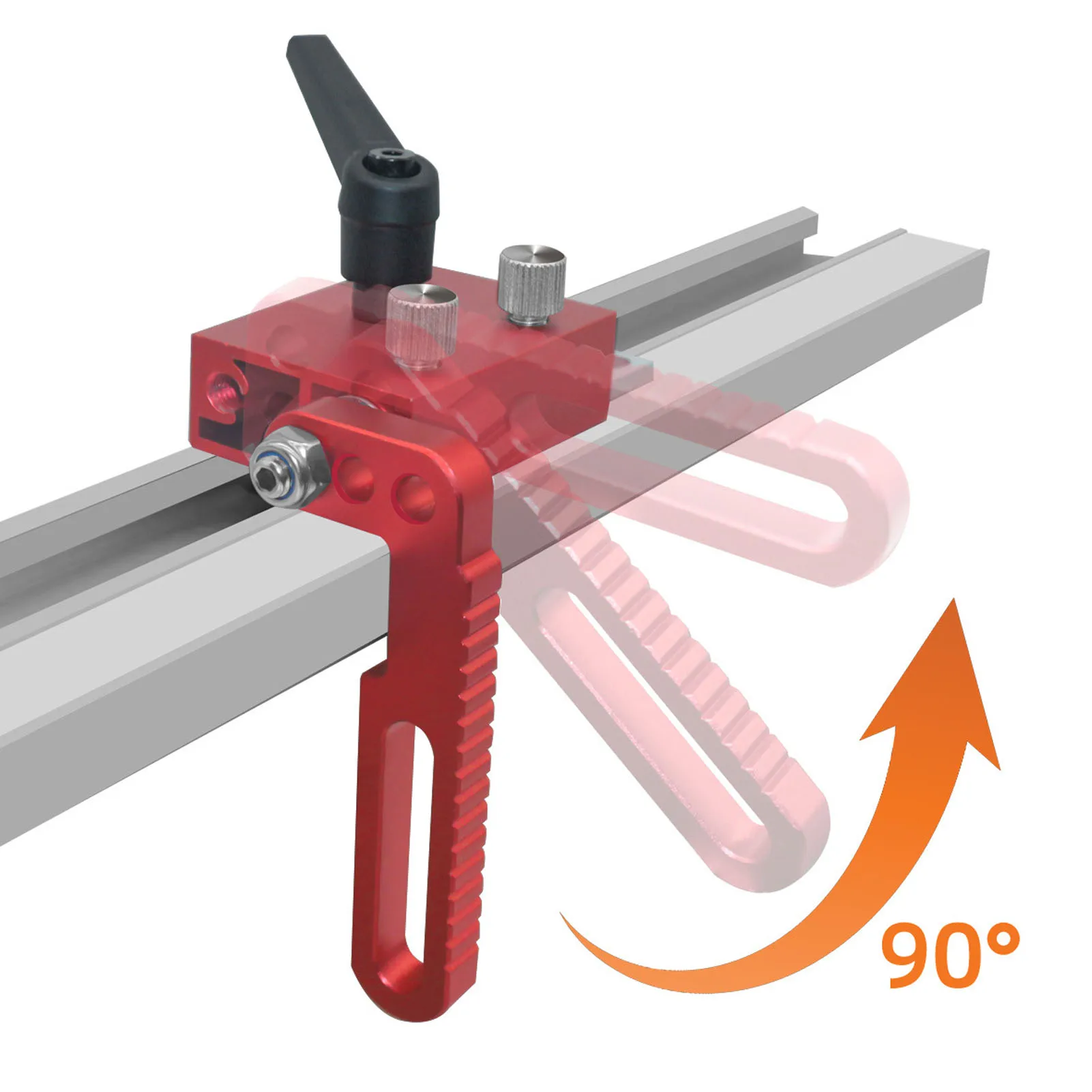 Woodworking Fence Flip Stop Aluminum Alloy Adjustable T Track Limit Stop for Installation Assembly Cutting Fixing