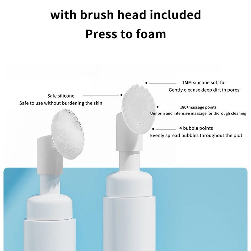 40-100ml Empty Facial Cleanser Mousse Foam Gel Bottle Wash Brush Head Pressure Type Cleansing Milk Foaming Soap Pump Dispenser