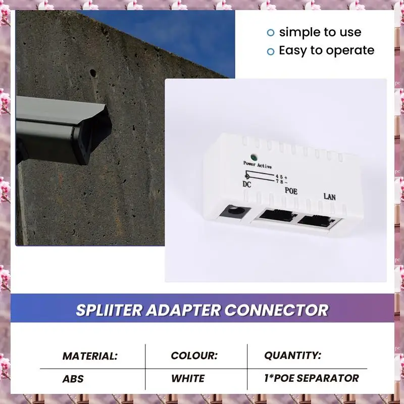 Divisor Poe 2025 inyector Poe Rj45 Dc 5,5 Mm X 2,1 Mm entrada pasiva inyector Poe conector adaptador divisor para cámara de red Ip